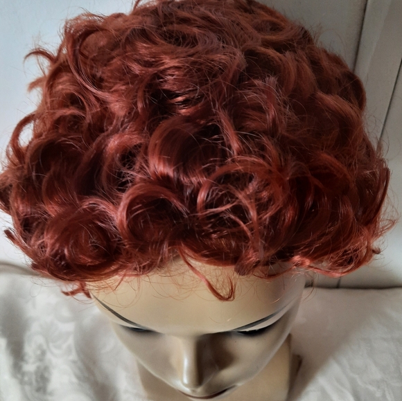Rust Color Pixi Cut Curly Wig - Picture 4 of 5